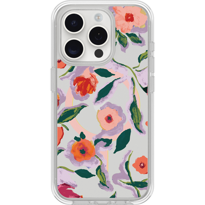 product image 1 - iPhone 15 Pro Case Symmetry Series Clear for MagSafe Confetti of Blossoms